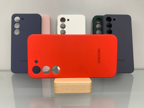 Samsung Galaxy S23 Протиударний чохол з логотипом софт тач червоний