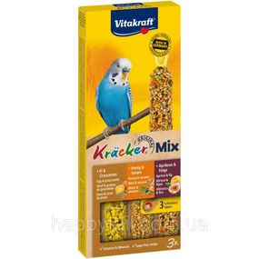 Ласощі для папуг Vitakraft Kracker Trio-Mix: мед, яйце, фрукти, 3 шт.