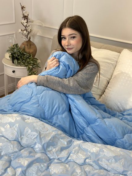 Ковдра подвійна 4 сезони з холлофайбера Arda 21561 142х210 см синя | Зображення 8