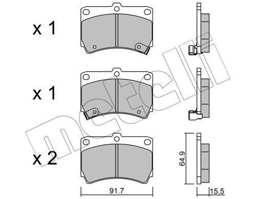 Колодки гальмівні передні Kia Rio 00-05 Mazda 323 89-98 121 II 90-96 22-0196-0 | Зображення 1
