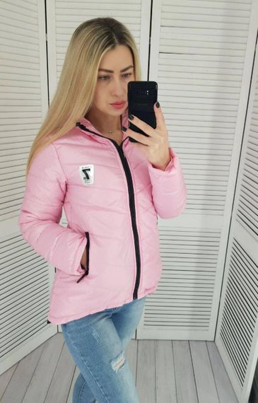 Жіноча демісезонна куртка з емблемою, арт.210/7, рожевий | Зображення 8