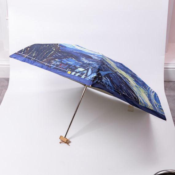 Парасолька механічна Ван Гога «Зоряна ніч» міцна надійна з поліестеру діаметр 91 см HP-23-1BL | Зображення 3