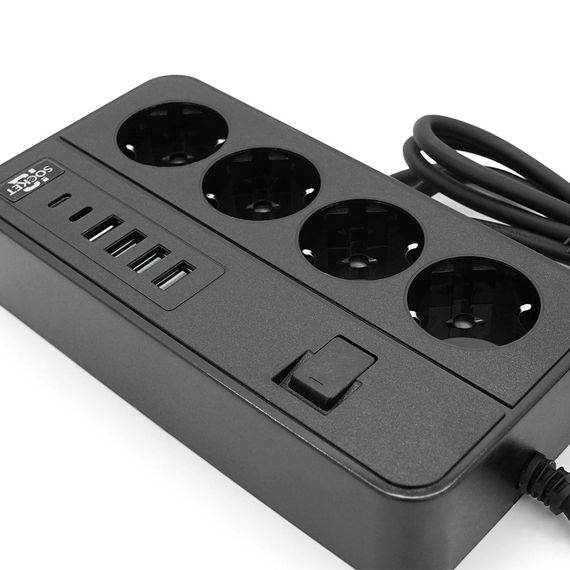 Мережевий фільтр із захистом від перенапруги G13, 3000W, 4 Socket + 4 USB 3 | Зображення 3