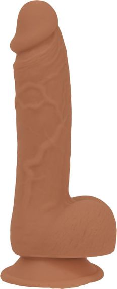 Фалоімітатор ADDICTION Steven 7.5" Silicone Dong Caramel, віброкуля в подарунок Sex Aura | Зображення 1