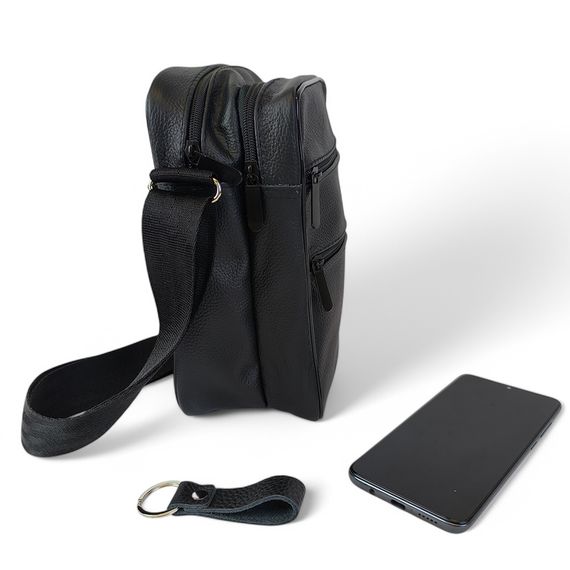 Стильна чоловіча шкіряна сумка через плече – преміальна якість та місткість, велика чоловіча сумка | Зображення 7