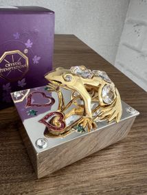 Скринька для ювелірних прикрас зі стразами Кришталева жаба, 6.5 см