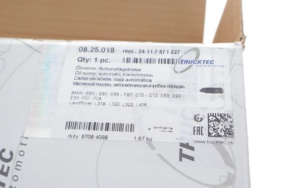 Фильтр АКПП BMW 3 E90-E92  5 E60-E61  7 E65-E67  X5 E70 01- с поддоном в сборе  08.25.018 | Зображення 1