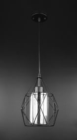 Люстра підвісна LOFT на 1 лампочку 26187 Чорний 35-110х21х21 см.