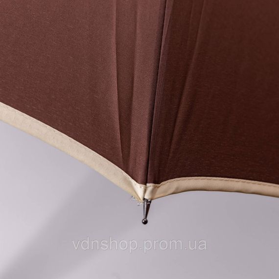 Класична парасолька-тростина з чохлом напівавтомат з поліестеру міцна надійна 12 спиць діаметр 120 см Коричневий HP-23-16BR | Зображення 5