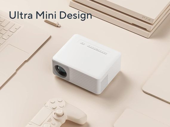 Мини-проектор AKIYO O1 портативный домашний кинотеатр с подставкой, поддержка 1080P, белый | Зображення 3