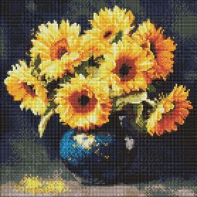 Алмазна мозаїка "Соняшник в темряві" ©art_selena_ua AMO8354, 40х40 см