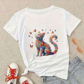 Футболка женская с принтом повседневная S Белая