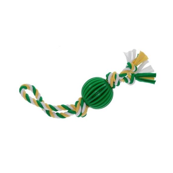 Іграшка для собак Misoko&Co Ball With Ropes, 30 см, зелений