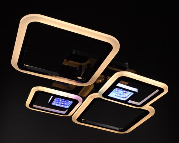 Люстра світлодіодна стельова LED світильник для квартири на стелю лед з пультом 26026 Чорний 10х48х71 см. | Зображення 6