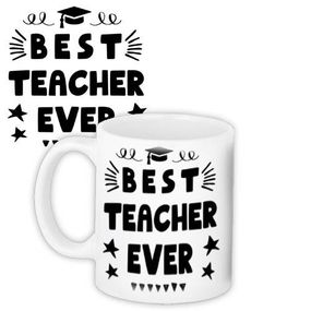 Чашка з принтом Best teacher ever 330 мл (KR_TCH016)