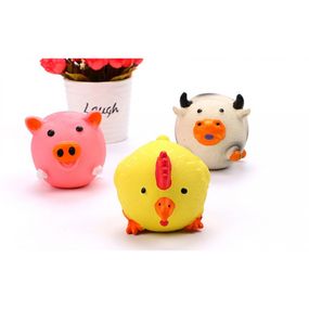 Игрушка для собак Хрюшка круглая  латексная с пищалкой, розовая 7см