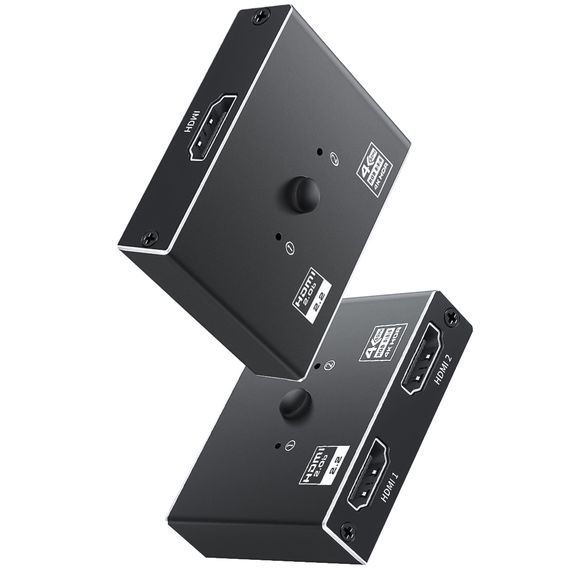 4K HDMI разветвитель двунаправленный Bi-Direction Switch на 2 порта Addap HVS-12 | переключатель + коммутатор 2 в 1 | Зображення 1