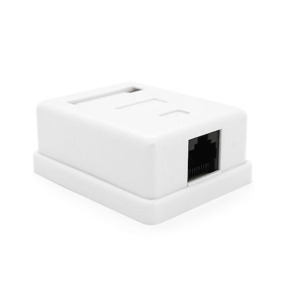 Розетка RITAR UTP 8P8C RJ45 1 порт Cat-6, накладна біла