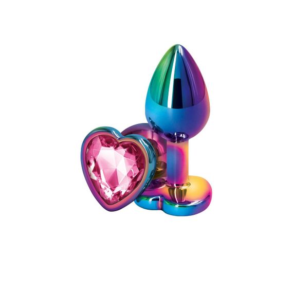 Анальна пробка NS Novelties Rear Assets — Multicolor Heart — Small — Pink Sex Aura