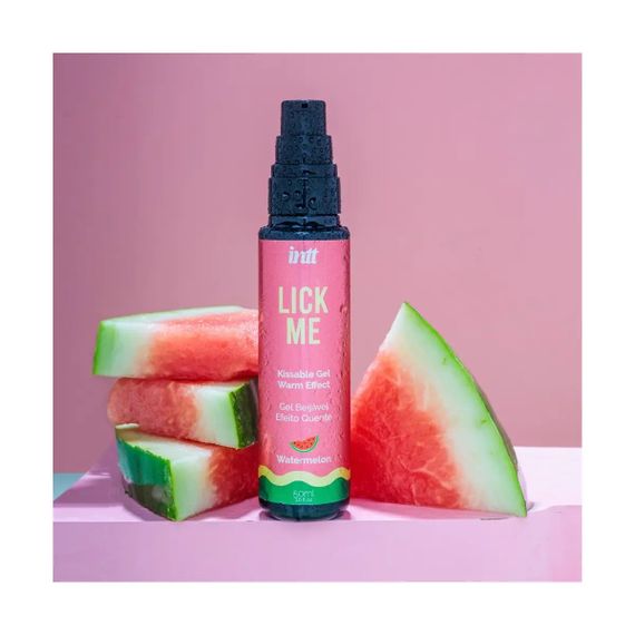 Їстівний гель зі смаком кавуна Intt Lick Me Watermelon і зігрівальним ефектом, 50 мл Sex Aura | Зображення 2