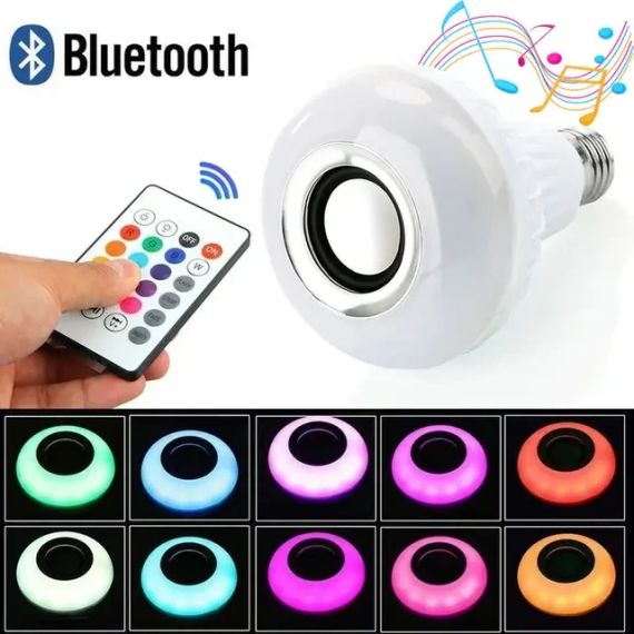 Світлодіодна лампа з Bluetooth колонкою Bulb 12Вт в патрон Е27, RGB світильник з динаміком та пультом PRP | Зображення 5