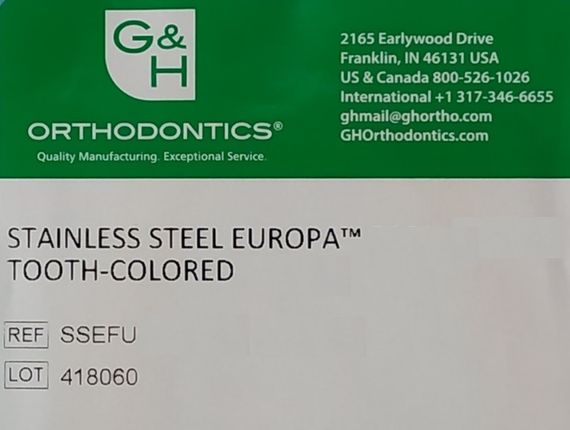 Эстетическая сталь: Tooth-Colored Stainless Steel Europa Form I .014 НЧ, 1 шт. | Зображення 2