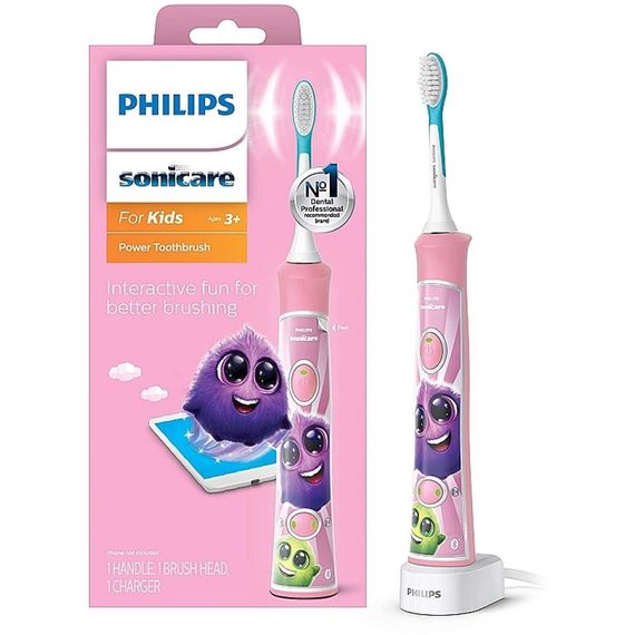 Дитяча електрична зубна щітка Philips Sonicare HX6352/42, рожева - Уцінка | Зображення 1