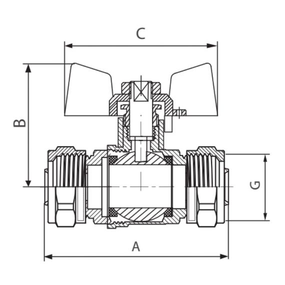Кран кульовий Koer Wing 20x20 (KR.353) (LL1658) | Зображення 3