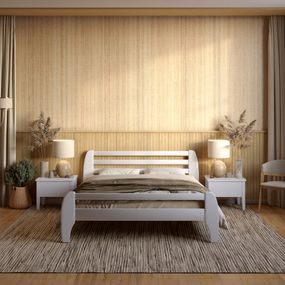 Односпальне дерев'яне ліжко Mebigrand Мілан Сіро-блакитний (S2010R80B) 90х200 см (MBG-6425)