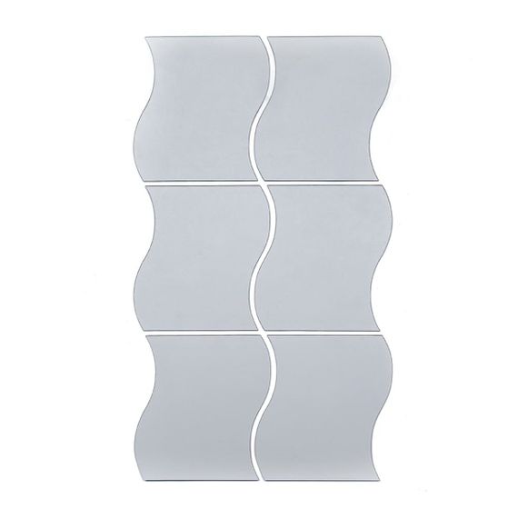 Дзеркальний декор акриловий самоклеючий 140*190мм срібло, 6шт (D) SW-00002510