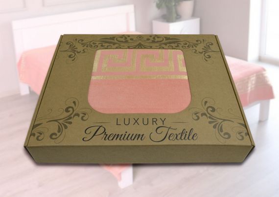 Махрове покривало 200х215см (Піке) Персикове | Зображення 6