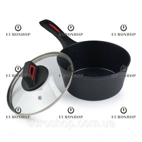 Ковш кастрюля Edenberg EB-13090 1,5 л, 18 см, с термоиндикатором, антипригарное покрытие, индукционное дно, крышка, ковшик круглий