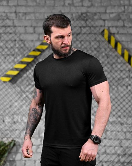 Тактическая потоотводящая футболка  Veteran черная ДЛ7221 | Зображення 3