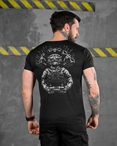 Тактическая потоотводящая футболка Дрон черная ДЛ6508