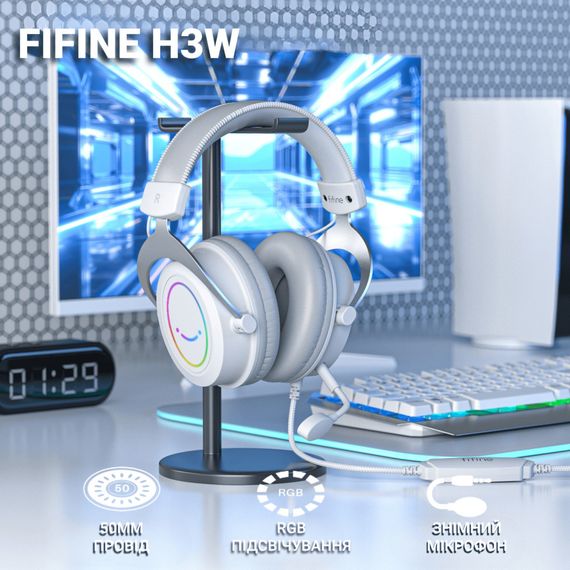 Навушники Fifine H3 RGB White (H3W) | Зображення 5