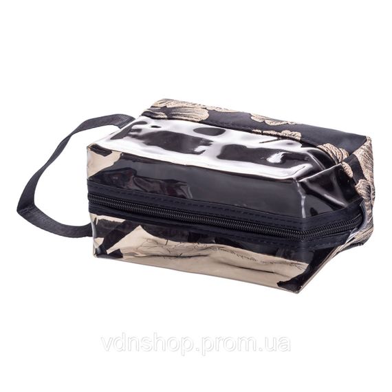 Набір прозорих жіночих косметичок для дому 2 (шт) дорожня косметичка в сумку для косметики, макіяжу, ліків, пензлів Чорний | Зображення 3