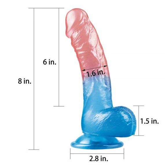 Фаллоимитатор с крупной головкой 8'' Dazzle Studs sexstyle | Зображення 3