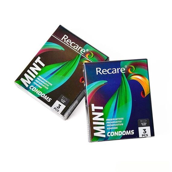 Презервативы Holographic Recare Ultra Thin Mint Condoms 3шт, ультратонкие, аромат: мята | Зображення 2