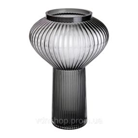 Стеклянная ваза 30 см, серая HP-1718