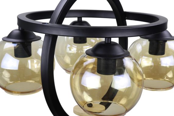 Люстра підвісна LOFT на 4 лампочки 25068 Чорний 45-105х47х47 см. | Зображення 4