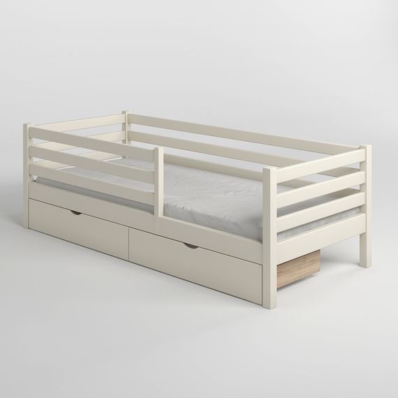 Дитяче ліжко Mebigrand Ніка Айворі (S0505Y30R) 120х200 см з бортиками та шухлядами (MBG-2568) | Зображення 1