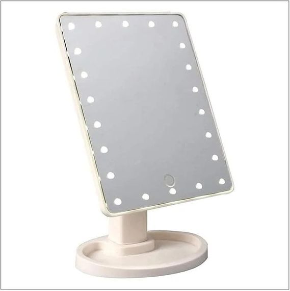 Настольное зеркало для макияжа с LED подсветкой • Косметическое светодиодное зеркало для макияжа и ухода за лицом настольное | Зображення 3