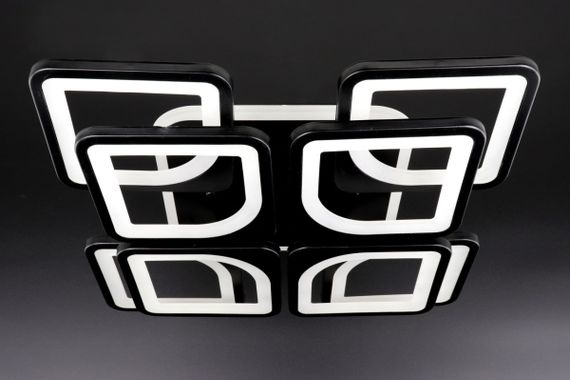 Люстра світлодіодна стельова LED світильник для квартири на стелю лед з пультом 25751 Чорний 11х43х43 см.