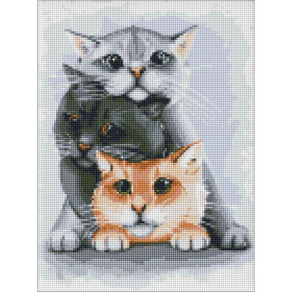 Алмазна мозаїка "Маленькі улюбленці" Ідейка AMO7134 30х40 см