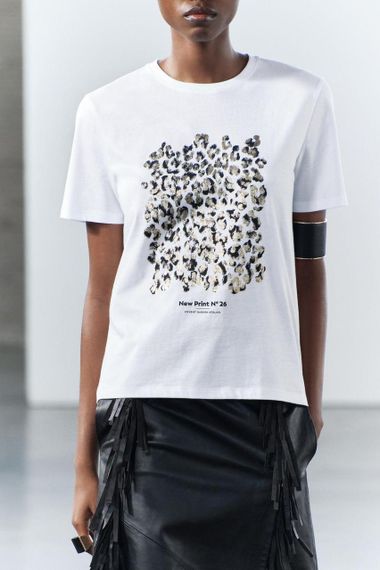 Футболка женская с принтом повседневная XL Белая