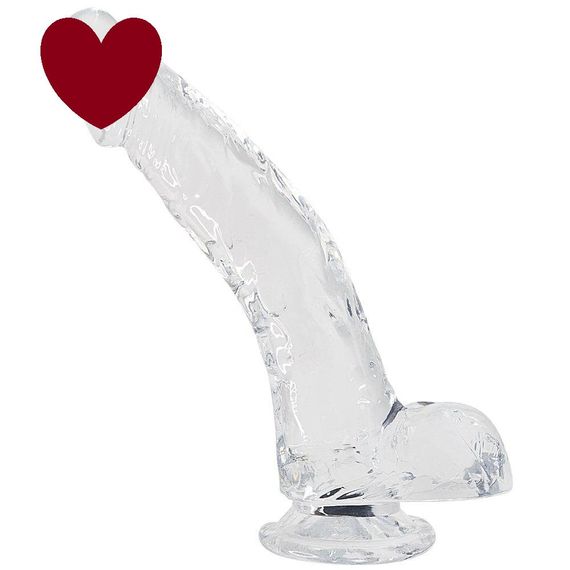 Прозорий фалоімітатор Alive Jelly Dildo Stallion, ТПЕ, присоска, діаметр 3,5 см, довжина 22 см sexstyle