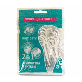 Зубочистка з освіжаючою ниткою 36 шт.ТМ "Манорм"