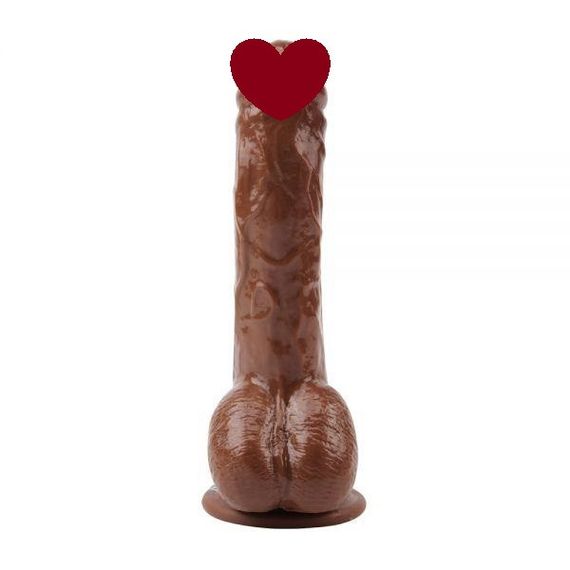 Вибромассажер JEFF STRYKER 8.9" Vibrating Dildo, Brown sexstyle
