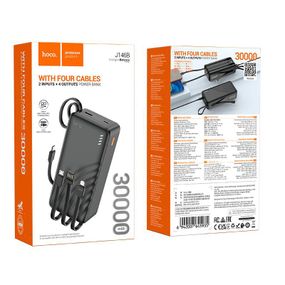 Power Bank Hoco J146B з кабелем USB+Micro+Type-C+Lightning (30000mAh) Чорний