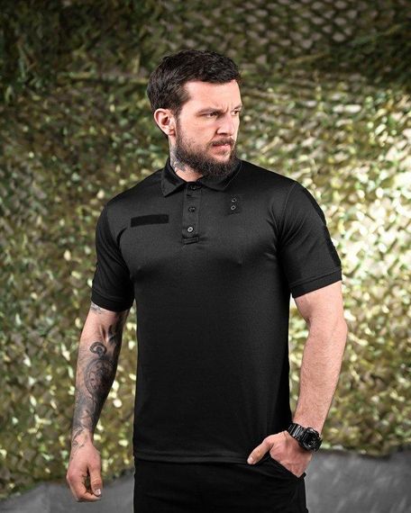 Тактическое футболка поло черная+белая   ДЛ7056 | Зображення 1